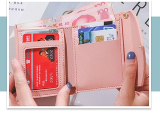 nana moda mini cartera para las mujeres borla cremallera plegable cartera titular de la tarjeta monedero (6)