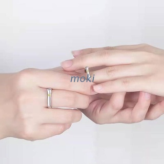 mok. 1 par de anillos minimalistas para parejas de pareja, anillo abierto simple