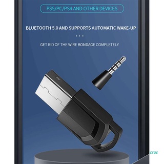 crus adaptador compatible con bluetooth 5.0 aux receptor de audio transmisor para pc coche usb micro ordenador escritorio transferencia inalámbrica