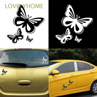 LOVELYHOME Auto Body hermosas mariposas accesorios vinilo coche pegatinas ventana negro/blanco estilo 15.2*17CM calcomanía/Multicolor