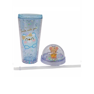 Vaso Botella De Agua Acrilico Hidrogel Con Popote Infantil Niño Diseños 400ml (3)