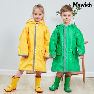 Mywish niño niña niños 3D de dibujos animados Animal con capucha impermeable reflectante tira Poncho ropa de lluvia
