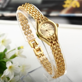 las mujeres reloj de pulsera mujer oro relojes pequeño dial de cuarzo de ocio reloj popular reloj de pulsera hora femenina señoras relojes elegantes