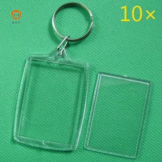 10 piezas llavero llavero llavero llavero transparente transparente acrílico marcos de fotos 32x46mm medallones