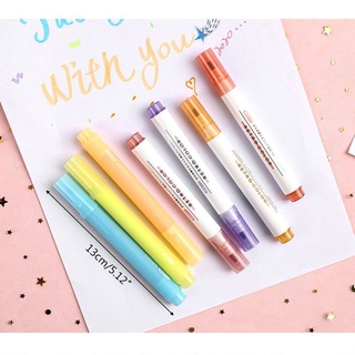 METE 6pcs/set Highlighter Pen Pastel Fluorescent Marker Pens for Journaling School Office Supplies (2)