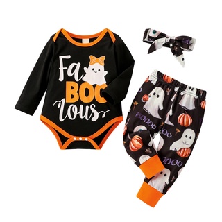 Twice**infant Baby Boys Girls Halloween dibujos animados letra mameluco+pantalones trajes