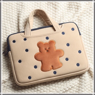 ⭐️ READY STOCK⭐️Line Bear Bag iPad Bag Cartoons Bag Laptop Sleeve 13 14 1515.6inch Laptop Case11 12 inches Cute Trendy Korea