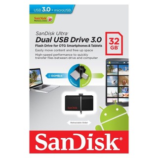 Sandisk Dual USB 3.0 Flash Drive 32GB | Android OTG Flash Drive PC 32GB Ultra