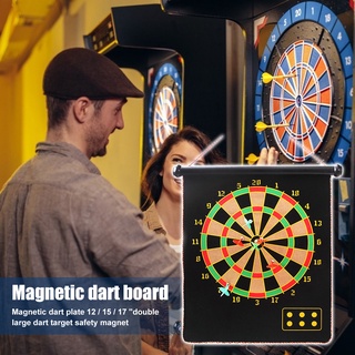 (superiorcycling) tablero de dardos magnético de doble cara con 6 dardos flocking dartboard target set