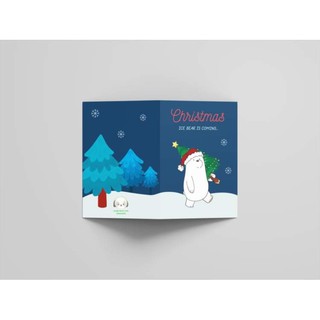 Navidad tarjetas de felicitación We Bare Bears navidad tarjetas de felicitación oso de hielo Panda Grizz no Miniso