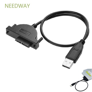 Needway conector externo duradero para portátil CD/DVD ROM adaptador Cable convertidor conveniente 7+6 13Pin negro USB a Sata USB a Mini Sata II Slimline Drive/Multicolor