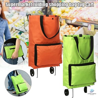 Bolsa portátil con ruedas de alta capacidad supermercado plegable bolsa de la compra carro carro bolsa de mango
