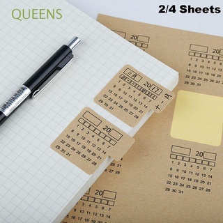 queens papelería papel kraft pegatina sin años cuaderno índice etiqueta universal organizador escrito a mano kawaii planificador calendario