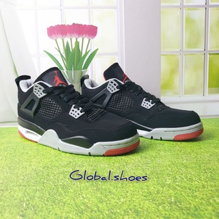 Premium original air jordan 4 negro rojo hombres zapatos de baloncesto