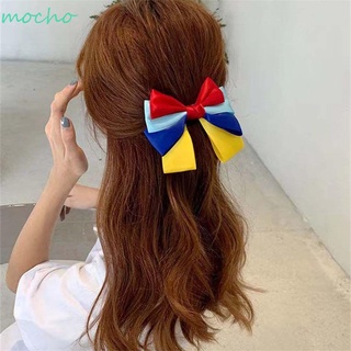 Mocho mujeres niñas niños horquillas encantador lindo estilo arco Clips de pelo princesa azul amarillo rojo elegante Headwear dulce satén cinta Barrette