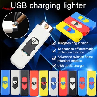 Creativo pequeño recargable USB carga a prueba de viento sin llama encendedor de cigarrillos electrónico sin humo (1)