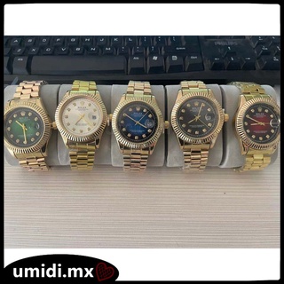 Reloj Rolex Casual De lujo De acero dorado con Diamantes/reloj De calendario a prueba De agua para hombre