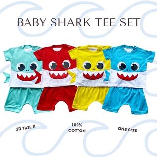 (Shenmyprint) Sultan Baby Shark Set 1-2 años | Trajes de niños | Ropa de niños | Ropa de juego para niños