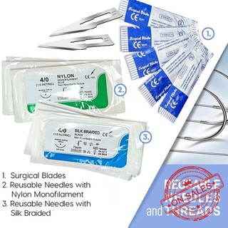 3 capas de silicona almohadilla sutura práctica quirúrgica entrenamiento modelo de piel Kit Suture W7T8