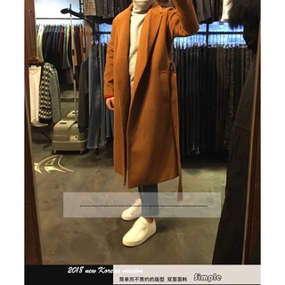 (Envío gratis) abrigo de estilo coreano para hombre super largo hombro caído sobre la rodilla abrigo de lana de gran tam (8)