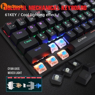 ✅Fast V900 Wired Mechanical Keyboard Color Backlit 61keys Blue Switch Office Gaming Keyboard bommmm7