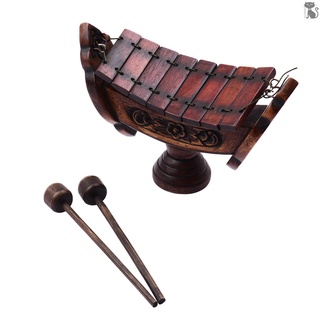 Go 8 notas xilófono madera de teca tailandesa percusión tradicional instrumento Musical arte artesanía adorno de madera decoración para oficina en casa con mazos (1)