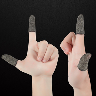 1 par de cunas de dedo a prueba de sudor sin arañazos de fibra de fibra móvil juego de dedo mangas para teléfono móvil