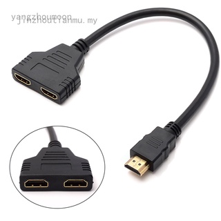 Yangzhoumoon 1080P puerto HDMI macho a 2 hembra 1 en 2 salidas divisor Cable adaptador convertidor