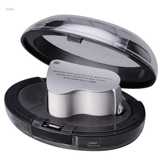 lucky& 60X 30X Glass Magnifying Magnifier Loop Jewelry Loupe with LED Light Hot