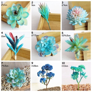 EWELLBE 1 PC DIY Lifelike planta Azul Simulacion flor Plantas artificiales Bonsai Arreglo de flores De plástico Cactus Decoracion de jardin (4)