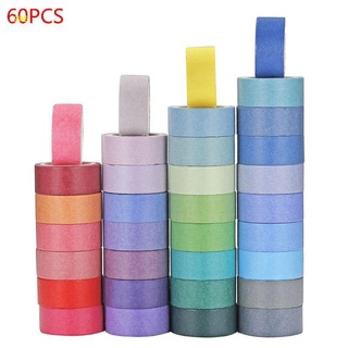 60 rollos De cinta Washi lavable | 15mm De ancho coloridas cintas Decorativas Diy Para manualidades regalos álbum De recortes