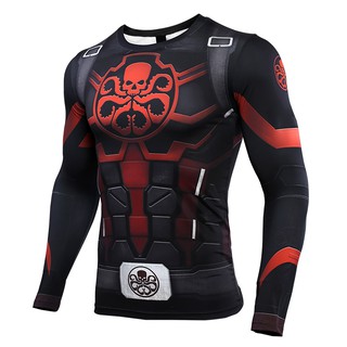 Superhero Spiderman Camisetas Hombre Compresión Quick Dry Deportes Medias Fitness Camisa Sportswear (8)
