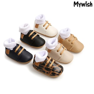 Mywish bebé niño de cuero sintético zapatillas de deporte antideslizante niño botas de tobillo bebé zapatos de caminar