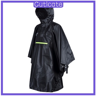 [CUTICATE] Impermeable Poncho de lluvia impermeable ciclismo tira reflectante ropa de lluvia - gris