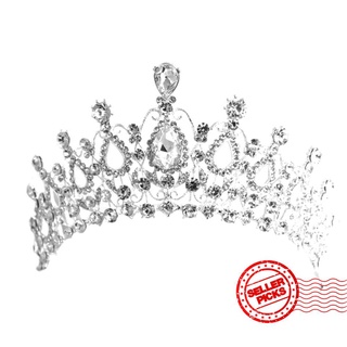 aleación perla cristal magnífico lujo novia corona adornos para el cabello w0n3