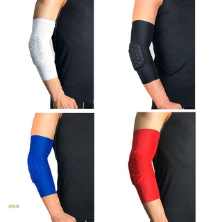 Han Unisex panal acolchado codo soporte soporte deportivo compresión brazo protector manga