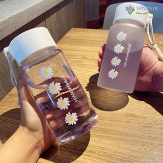 500ml pequeña margarita transparente botellas de agua de plástico libre de bpa creativo esmerilado botella de agua con cuerda portátil de viaje taza de té