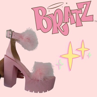 zapatos Bratz de plataforma con pluma y correa de color (1)