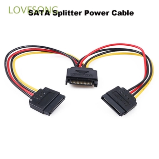 LOVESONG Cable de alimentación de alta calidad útil macho a 2 hembra adaptador de extensión profesional Y divisor práctico SATA