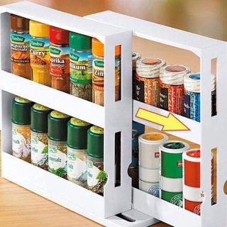 cha push-pull doble capa condimento almacenamiento estante de especias de gran capacidad de cocina organizador de especias estante multifuncional hogar (5)
