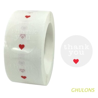 ghulons 500 unids/rollo redondo transparente gracias pegatinas de regalo de boda sello de embalaje etiquetas