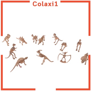 [COLAXI1] 12x figuras de esqueleto de dinosaurios surtidos de plástico reliquiae Kit de modelo de juguete