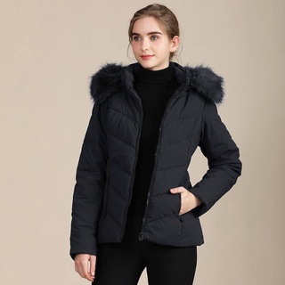 2021 nuevo invierno delgado ropa de algodón de las mujeres delgado caliente cuello de piel grande de algodón de las mujeres con capucha gruesa Chamarra de algodón