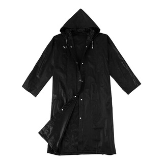 [tiktok hot] mujeres hombres moda sólido negro lluvia poncho de manga larga con capucha impermeable Chamarra