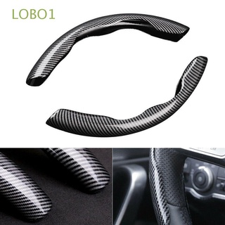 LOBO1 Durable Fibra de carbon Suministros de modificación Antideslizante Cubierta para el volante Universal Antideslizante Accesorios para el interior del coche Protector de rueda 38cm / 15 pulgadas