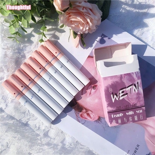 ♡ WETN 8pcs Pack Cigarette-shaped Lipstick Set Matte Velvet Lasting Creative Pink Girl Cigarette Tube Lip Glaze Set M ☾MOON