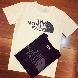 The NORTH FACE hombres y mujeres logotipo impreso suelto de manga corta camisetas de moda camiseta Top