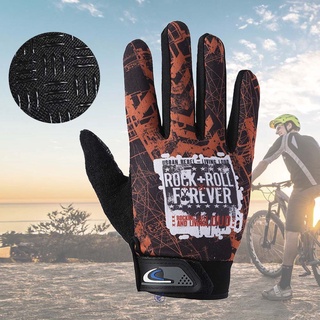 1 Pair Cycling Gloves Full Finger Shockproof Bike Touchscreen Unisex Hiking Ridding Gloves