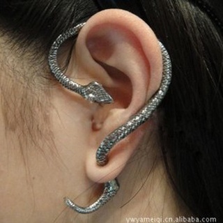 Retro exagerado serpentine bobinado oreja clip no convencional unilateral moda oreja colgante joyería