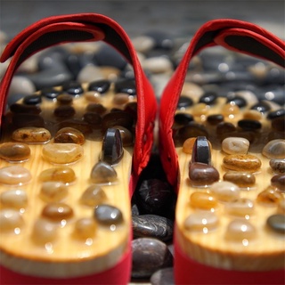 Masaje zapatilla zapatos de medicina china pedicura adoquines accupresión pie Acupoint hombres mujeres cuidado de la salud casa zapatillas